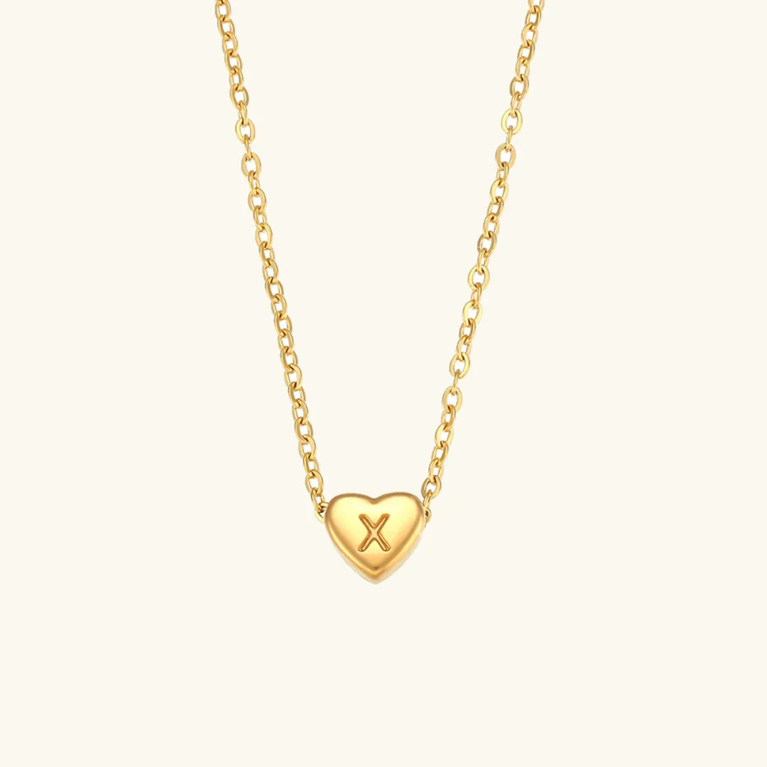 [Gaonasi]Heart Initial Gold Necklace