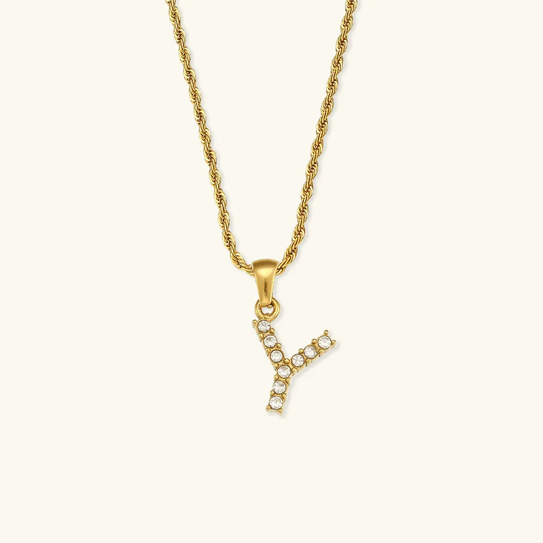 [Gaonasi]Maeve Letter Initial Diamond Necklace