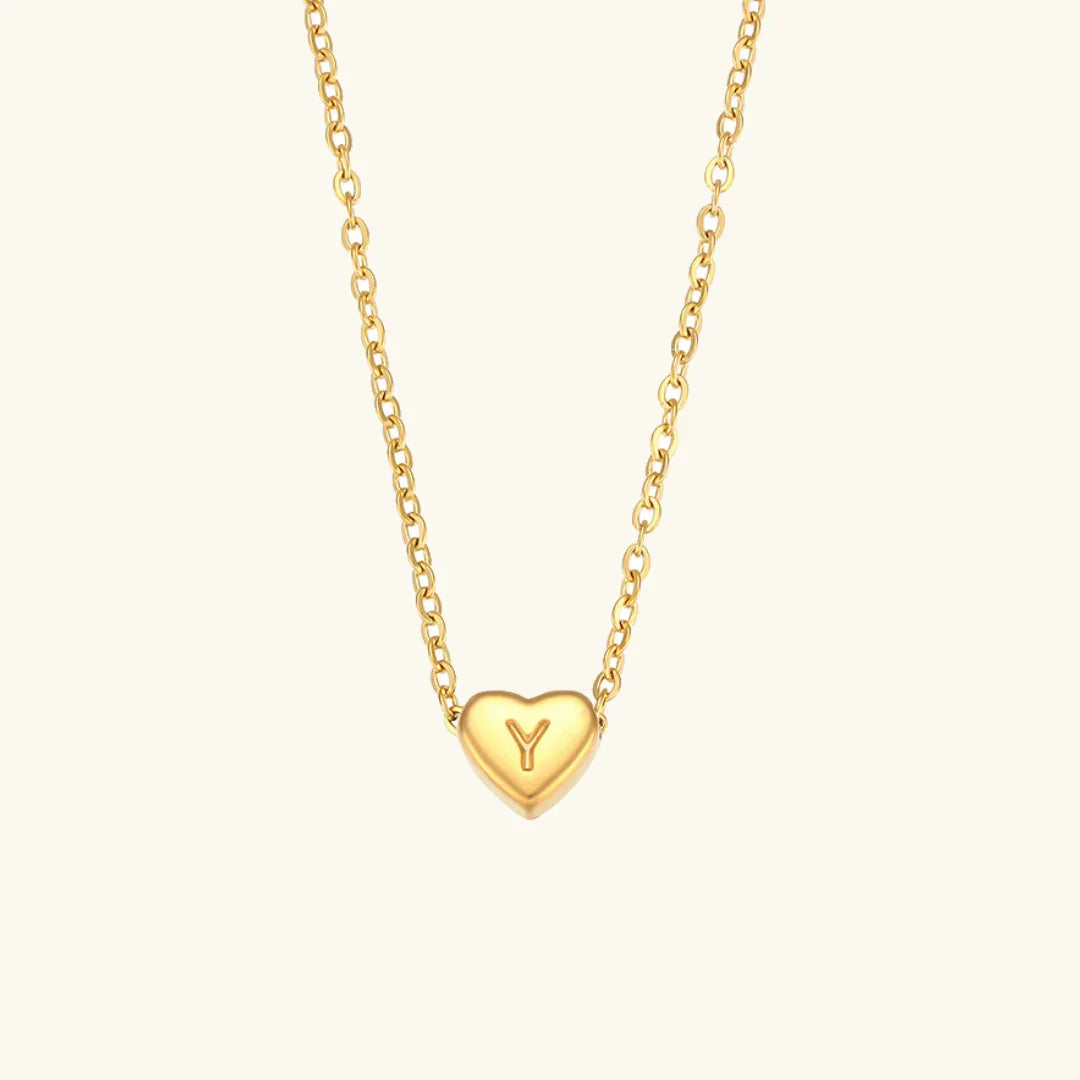 [Gaonasi]Heart Initial Gold Necklace