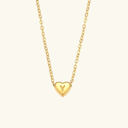 [Gaonasi]Heart Initial Gold Necklace