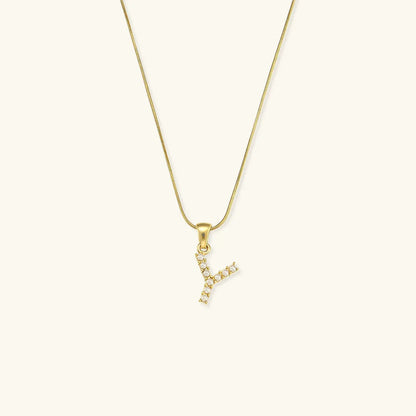 [Gaonasi]Augustine Initial Letter Pearl Necklace