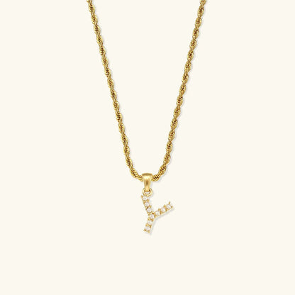 [Gaonasi]Elodie Initial Letter Pearl Necklace