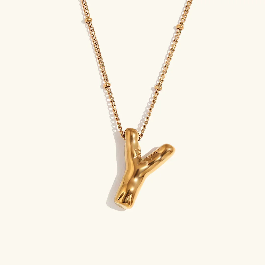 [Gaonasi]Balloon Gold Initial Necklace