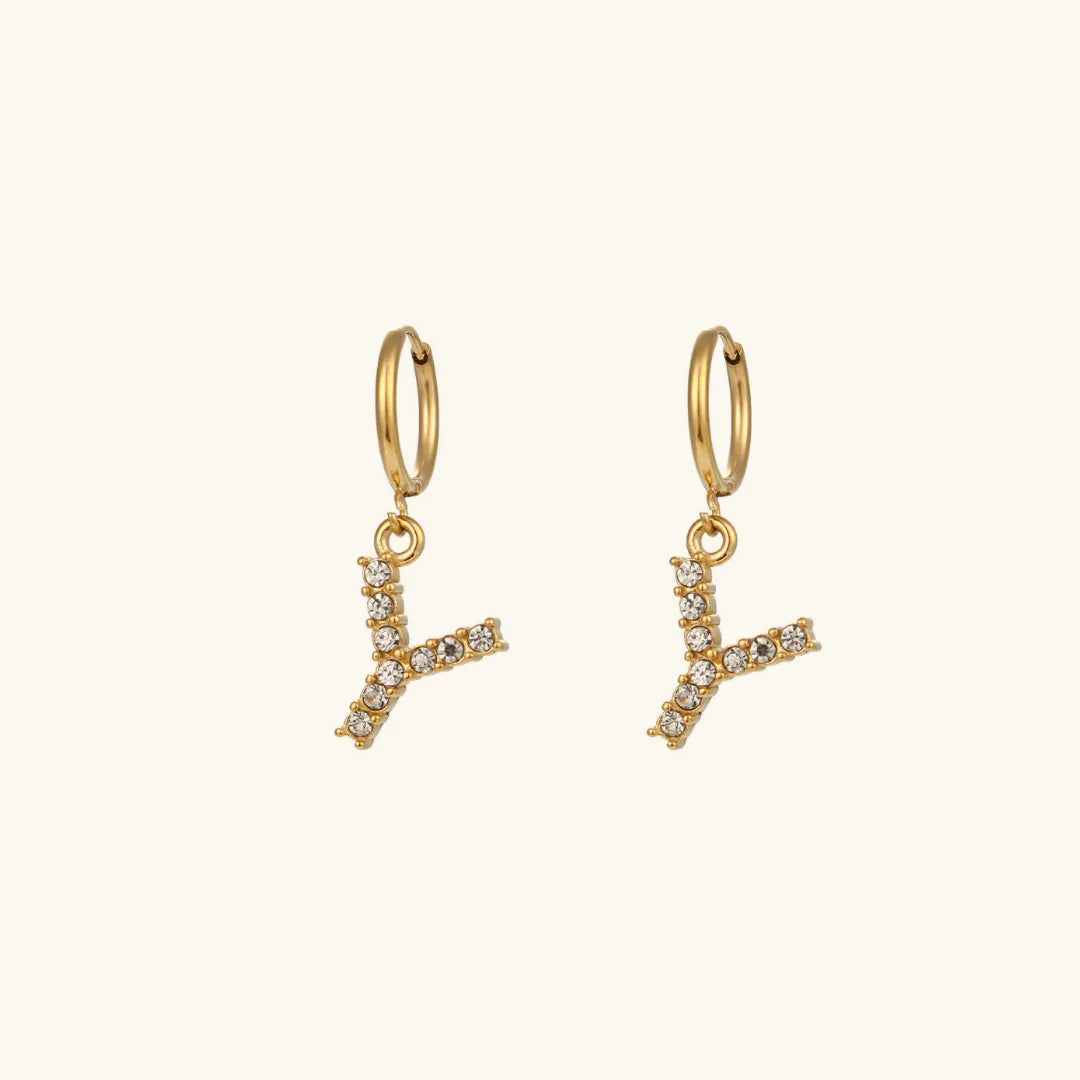 [Gaonasi]Wilhemina Initial Letter Earrings