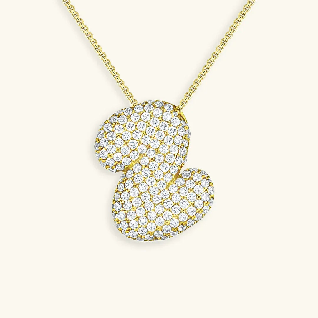 [Gaonasi]Bubble Initial Diamond Necklace