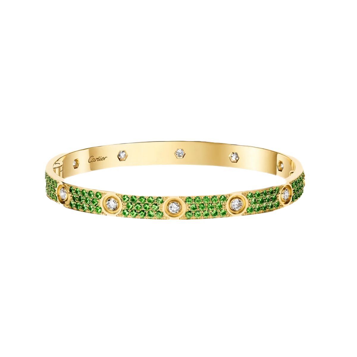 [Okajuri Jewelry]2026 PAVE GEMSTONE LOVE BRACELET 6.1MM 10 DIAMONDS
