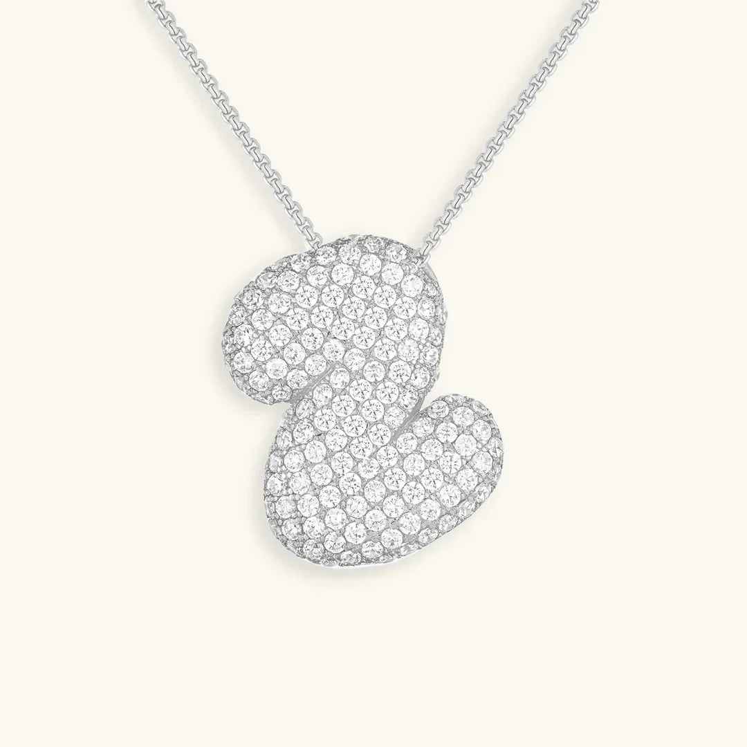 [Gaonasi]Bubble Initial Diamond Necklace