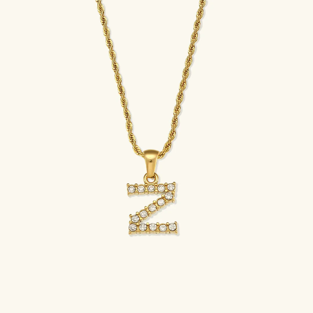 [Gaonasi]Maeve Letter Initial Diamond Necklace