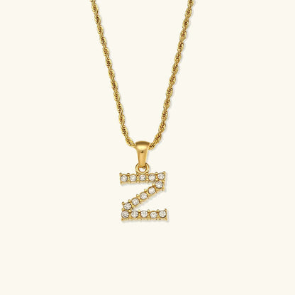 [Gaonasi]Maeve Letter Initial Diamond Necklace