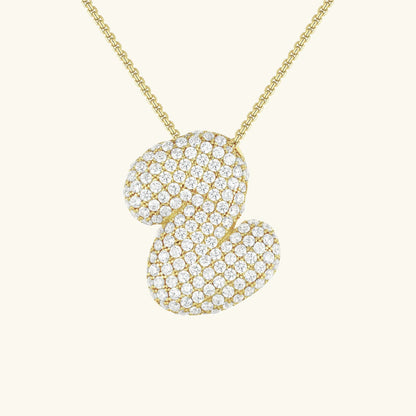 [Gaonasi]Bubble Initial Diamond Necklace