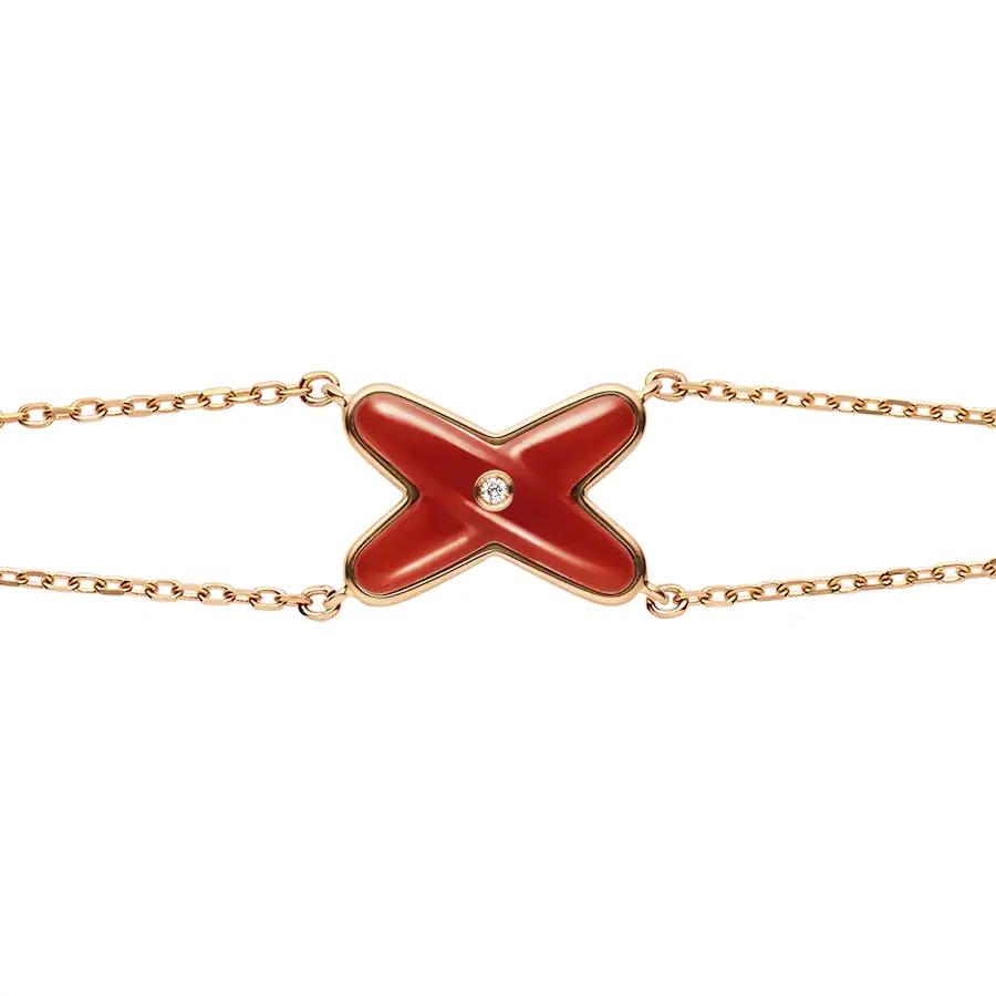 [Gaonasi]JEUX BRACELET CARNELIAN PINK GOLD 1 DIAMOND
