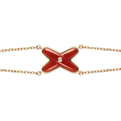[Gaonasi]JEUX BRACELET CARNELIAN PINK GOLD 1 DIAMOND