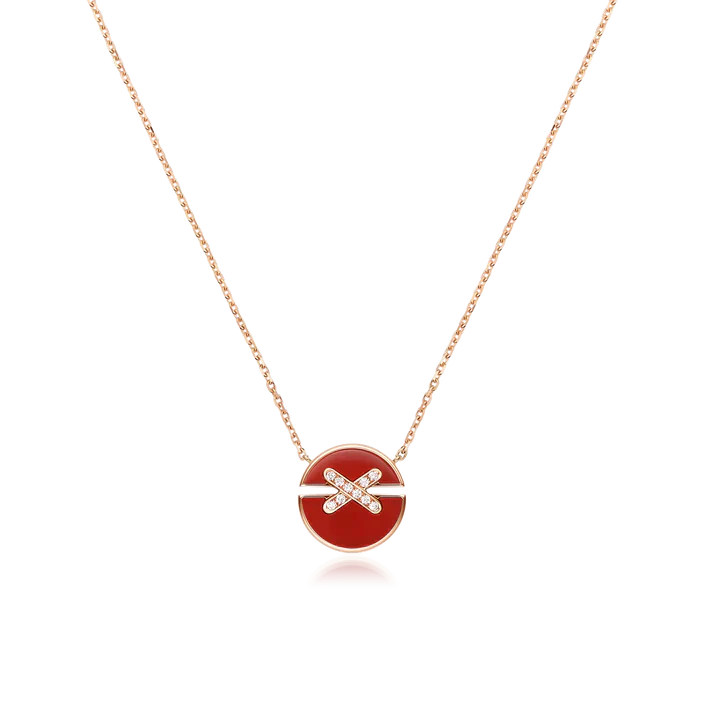 [Gaonasi]JEUX DE ROSE GOLD DIAMOND NECKLACE