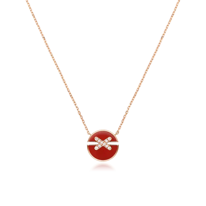 [Gaonasi]JEUX DE ROSE GOLD DIAMOND NECKLACE