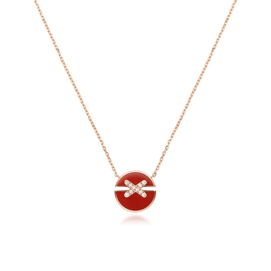 [Gaonasi]JEUX DE ROSE GOLD DIAMOND NECKLACE