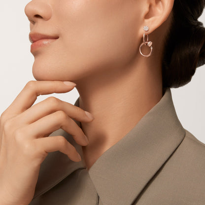 [Gaonasi Jewelry]JUSTE HALF DIAMOND DOUBLE EARRINGS