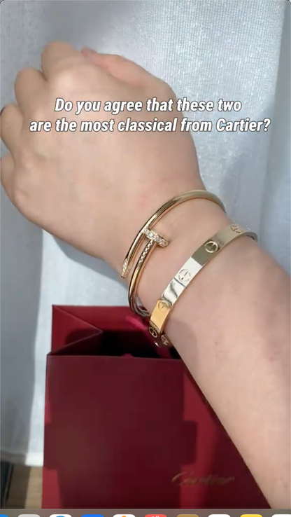 [Cadisa] LOVE Classic & JUSTE Diamond Bracelet Stack Set