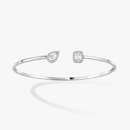 [Cadisa]JONC FLEX MY TWIN TOI & MOI SILVER DIAMOND BRACELET