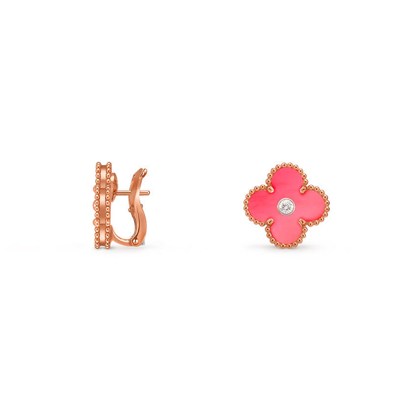 [Gaonasi]CLOVER 15MM MOP DIAMOND EARRINGS COLLECTION