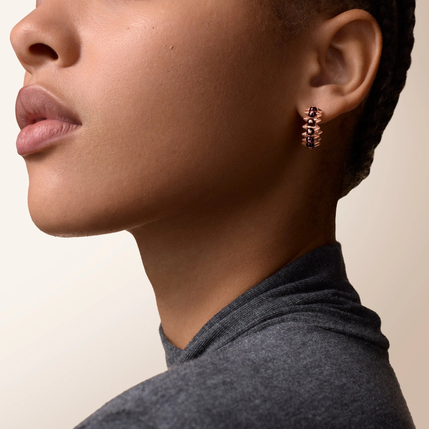[Gaonasi Jewelry]CLASH 7.9MM AGATE CHALCEDONY EARRINGS