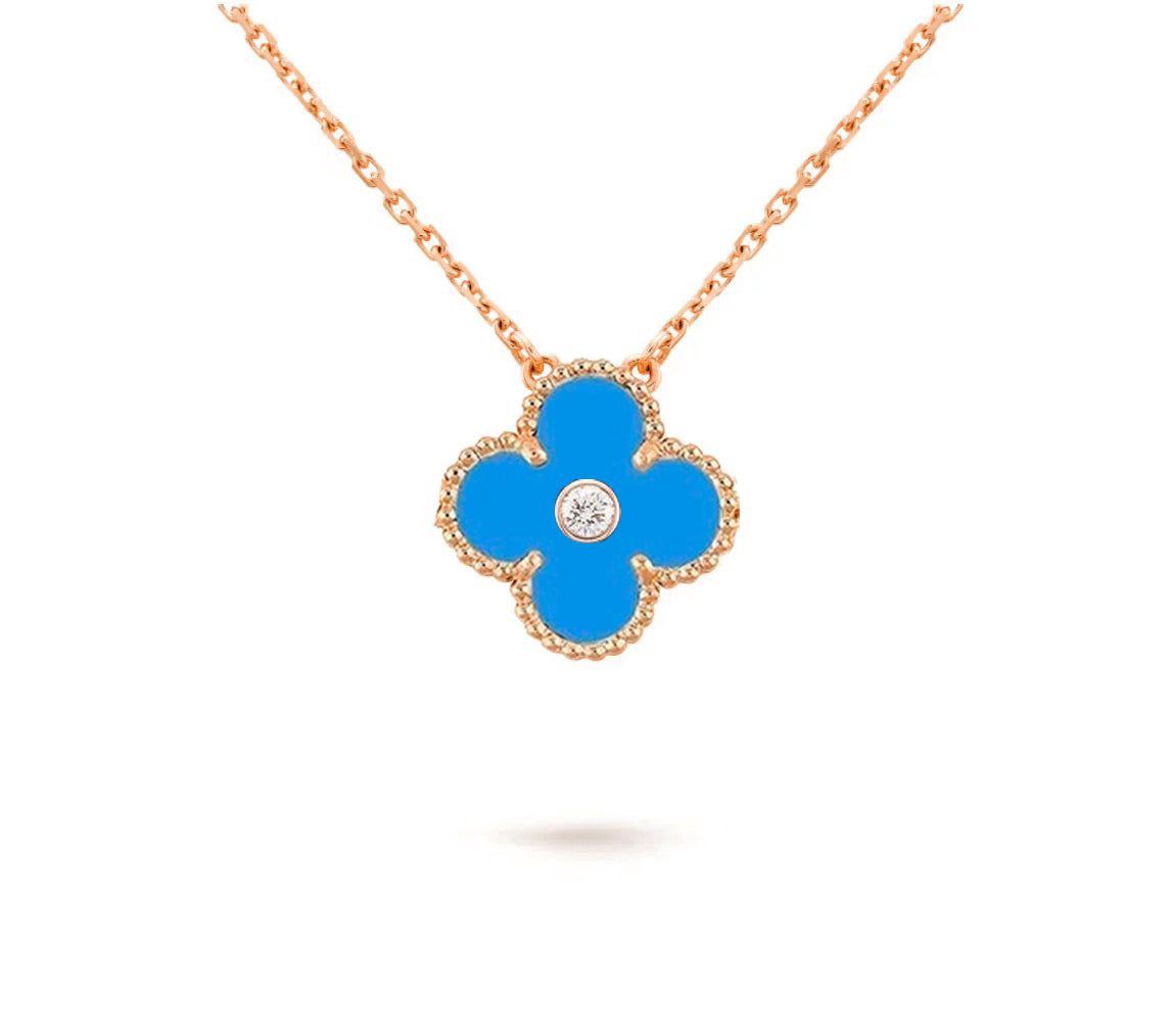 [Gaonasi]CLOVER 15MM DIAMOND SINGLE FLOWER NECKLACE COLLECTION