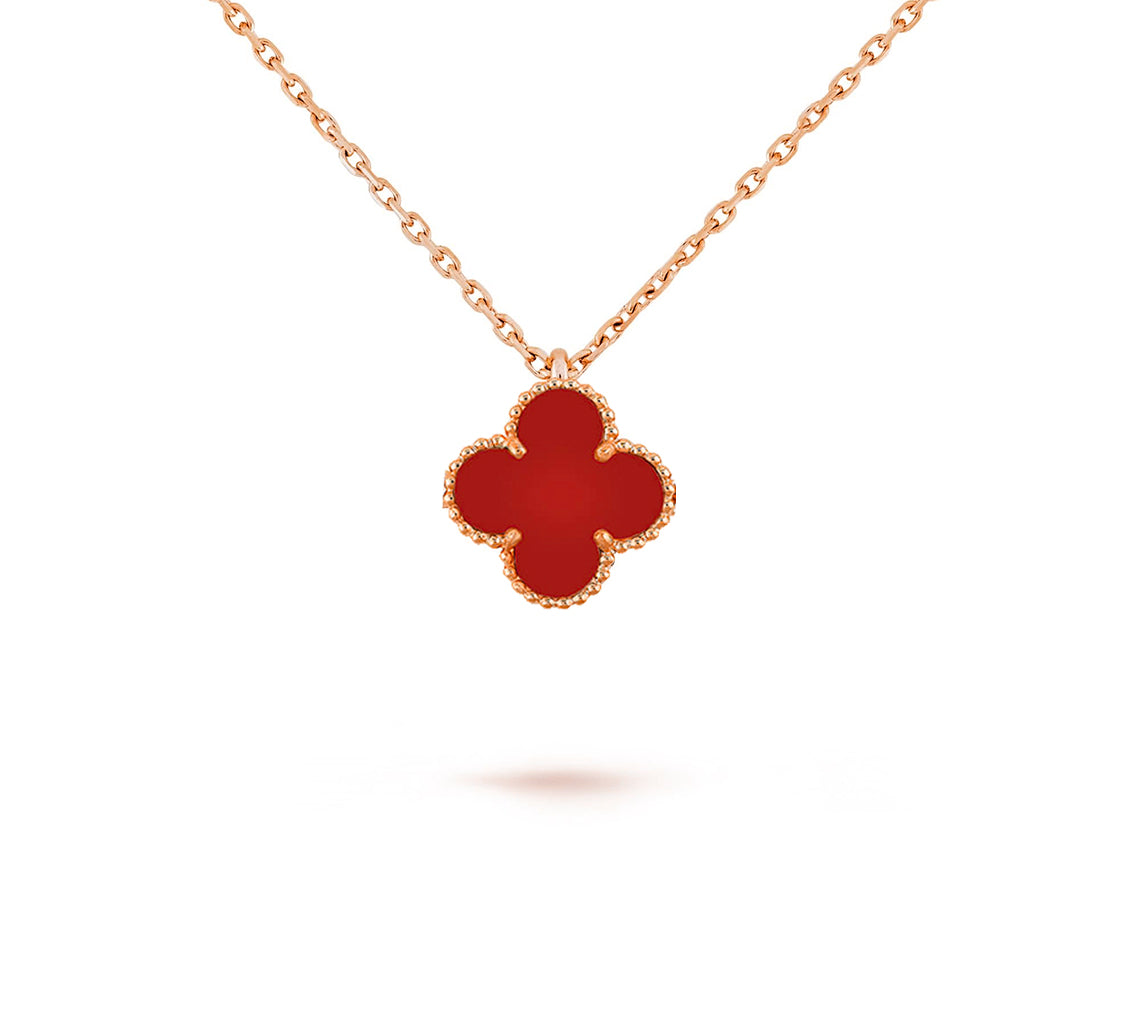 [Gaonasi]CLOVER MINI 9.5MM CARNELIANS NECKLACE COLLECTION