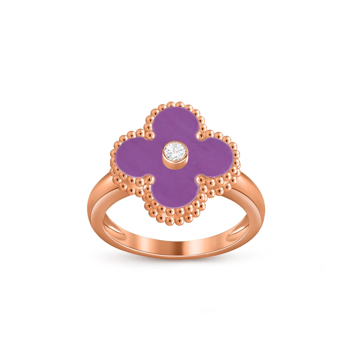 [Gaonasi]CLOVER DIAMOND RING ROSE GOLD COLLECTION