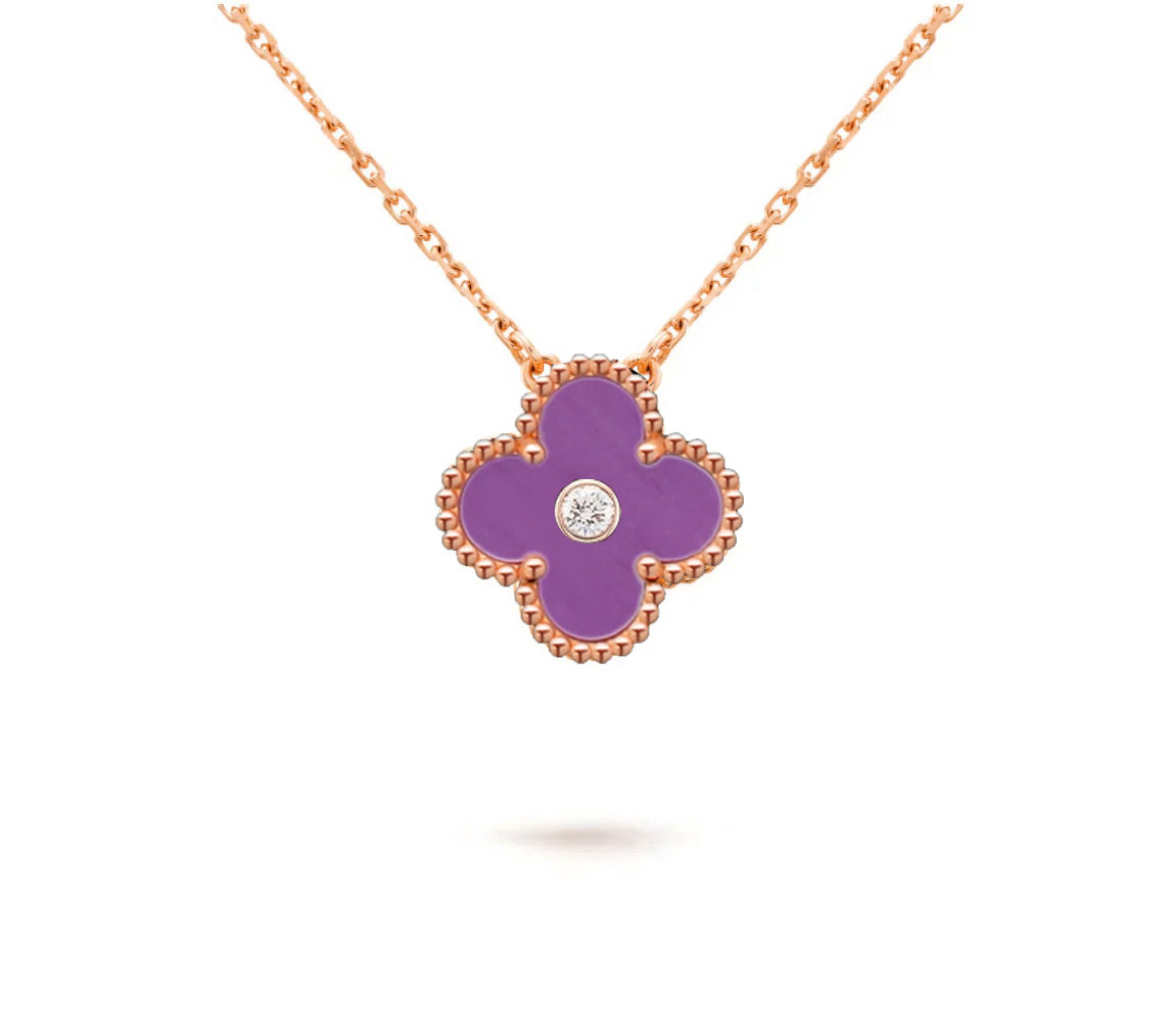 [Gaonasi]CLOVER 15MM DIAMOND SINGLE FLOWER NECKLACE COLLECTION