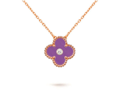 [Gaonasi]CLOVER 15MM DIAMOND SINGLE FLOWER NECKLACE COLLECTION