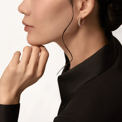 [Gaonasi Jewelry]CLASH FULL DIAMOND MEDIUM EARRINGS