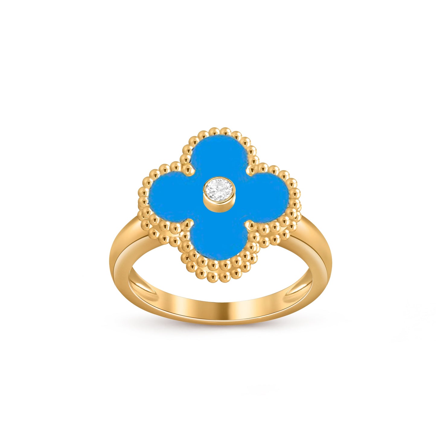 [Gaonasi]CLOVER DIAMOND RING GOLD COLLECTION