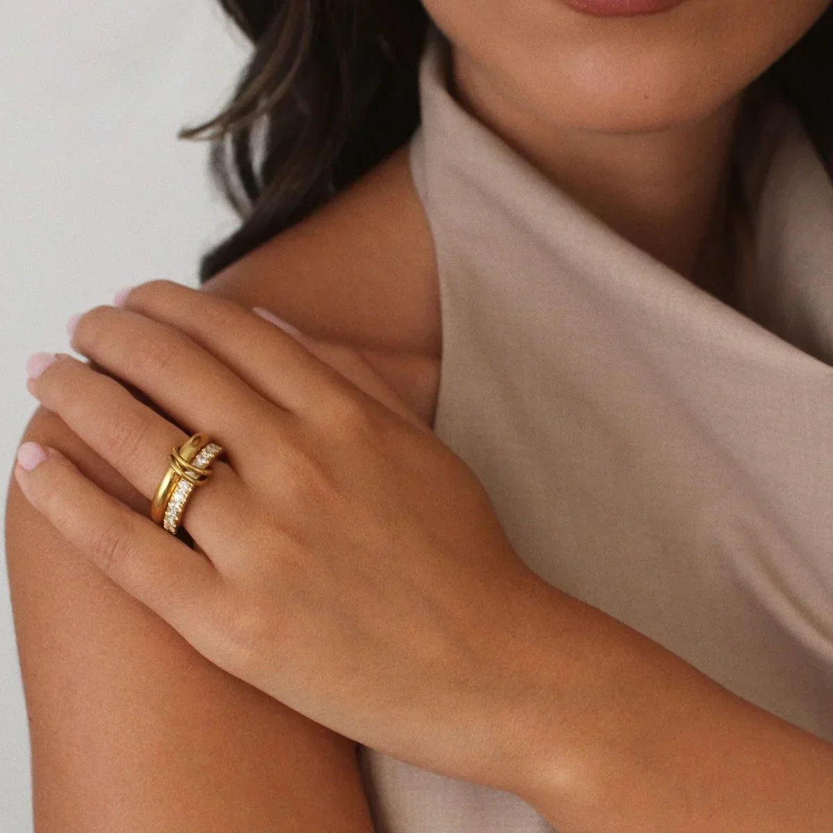 [Gaonasi]Alison Stacked Diamond Ring