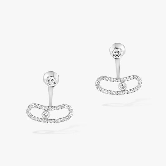 [Cadisa]MOVE UNO SILVER DIAMOND EARRINGS