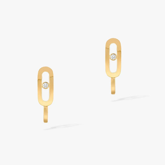 [Cadisa]CREOLES MOVE UNO MINI 1 DIAMOND EARRINGS