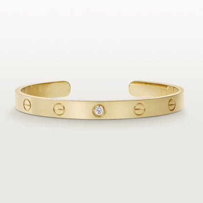 [Gaonasi Jewelry]LOVE BRACELET 6.1MM 1 DIAMOND OPEN CUFF
