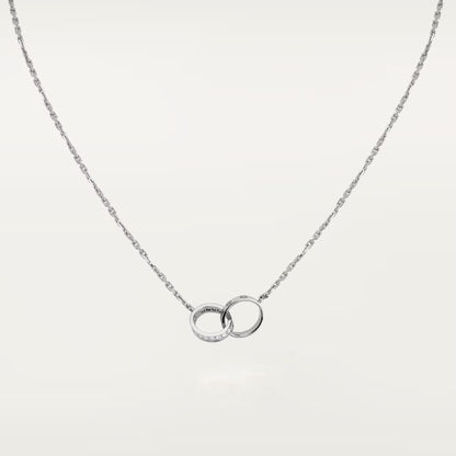 [Gaonasi Jewelry]LOVE DOUBLE RING HALF DIAMOND NECKLACE