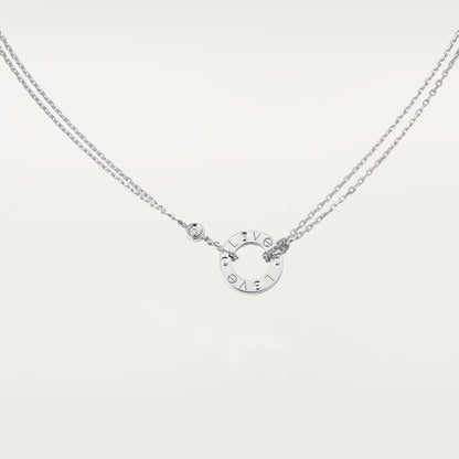 [Gaonasi Jewelry]LOVE NECKLACE 16MM 2 DIAMONDS
