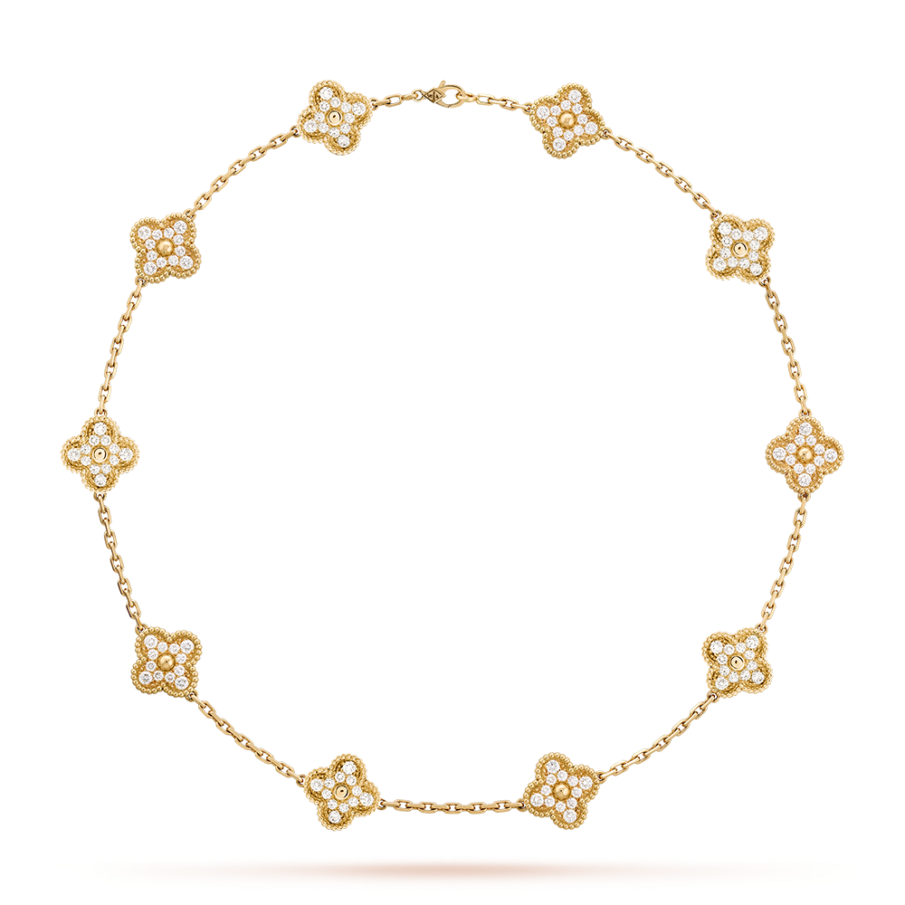 [Gaonasi]CLOVER 10 MOTIFS DIAMOND NECKLACE