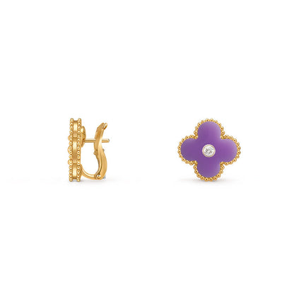 [Gaonasi]CLOVER 15MM MOP DIAMOND EARRINGS COLLECTION
