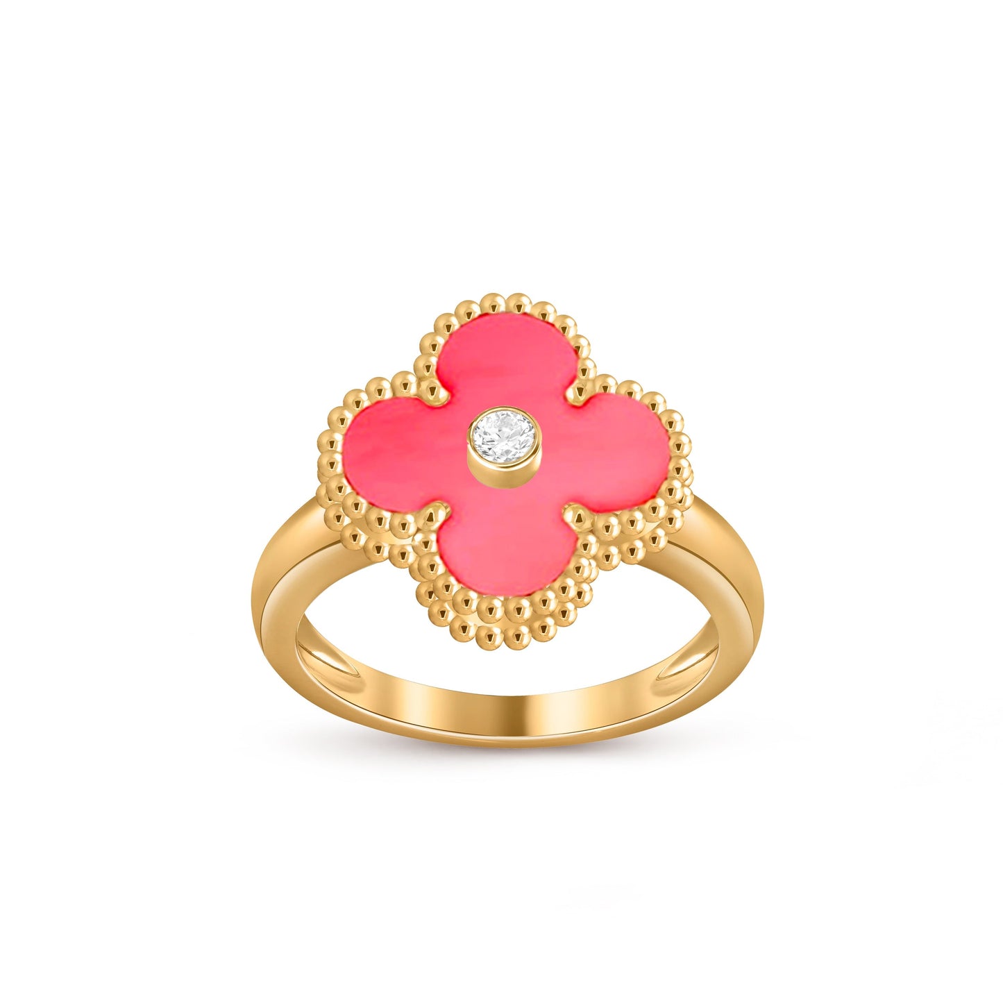 [Gaonasi]CLOVER DIAMOND RING GOLD COLLECTION