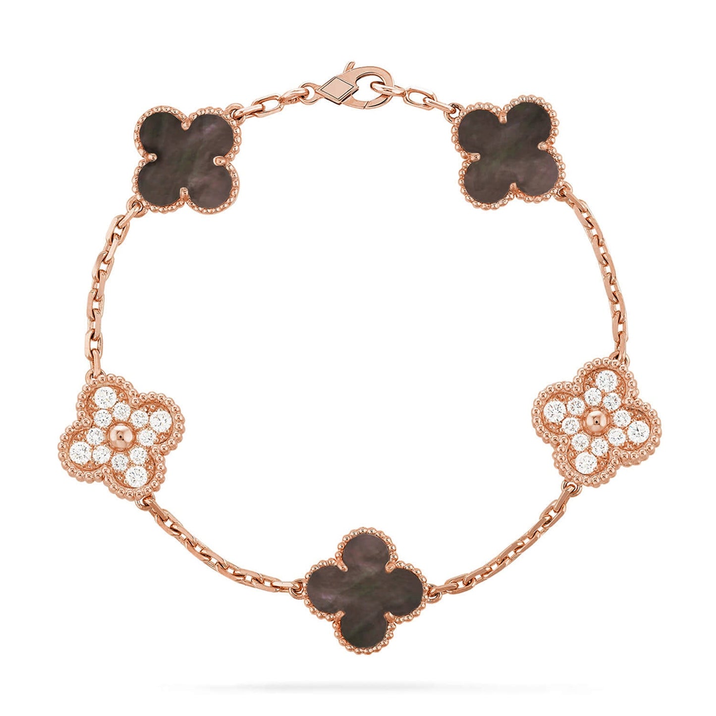 [Gaonasi] CLOVER 5 MOTIF GRAY MOP BRACELET COLLECTION