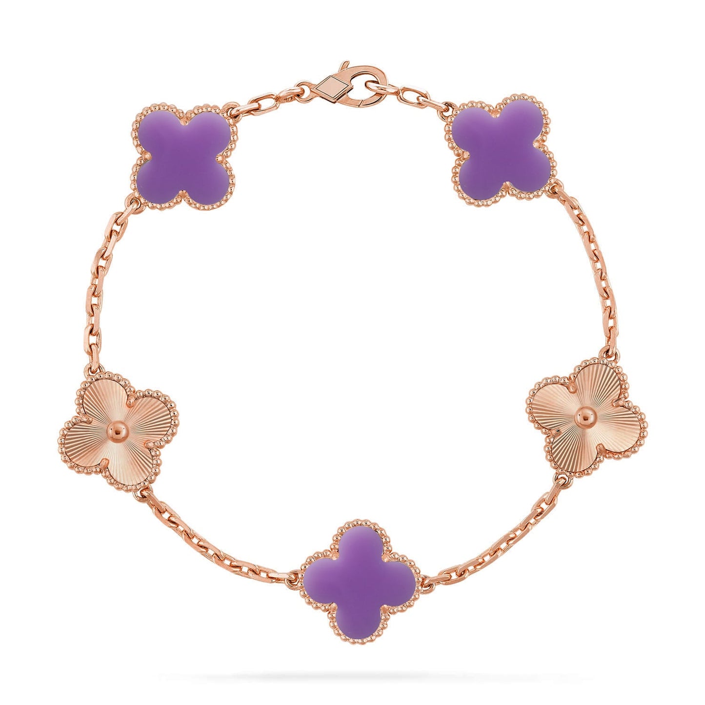 [Gaonasi]CLOVER 5 MOTIF LIGHT PURPLE BRACELET COLLECTION