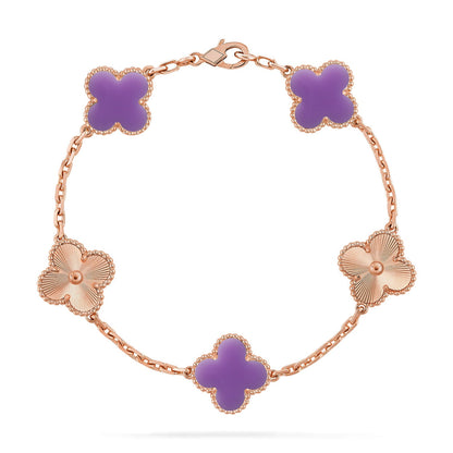 [Gaonasi]CLOVER 5 MOTIF LIGHT PURPLE BRACELET COLLECTION