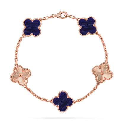 [Gaonasi]CLOVER 5 MOTIF PURPLE STRIPES BRACELET COLLECTION