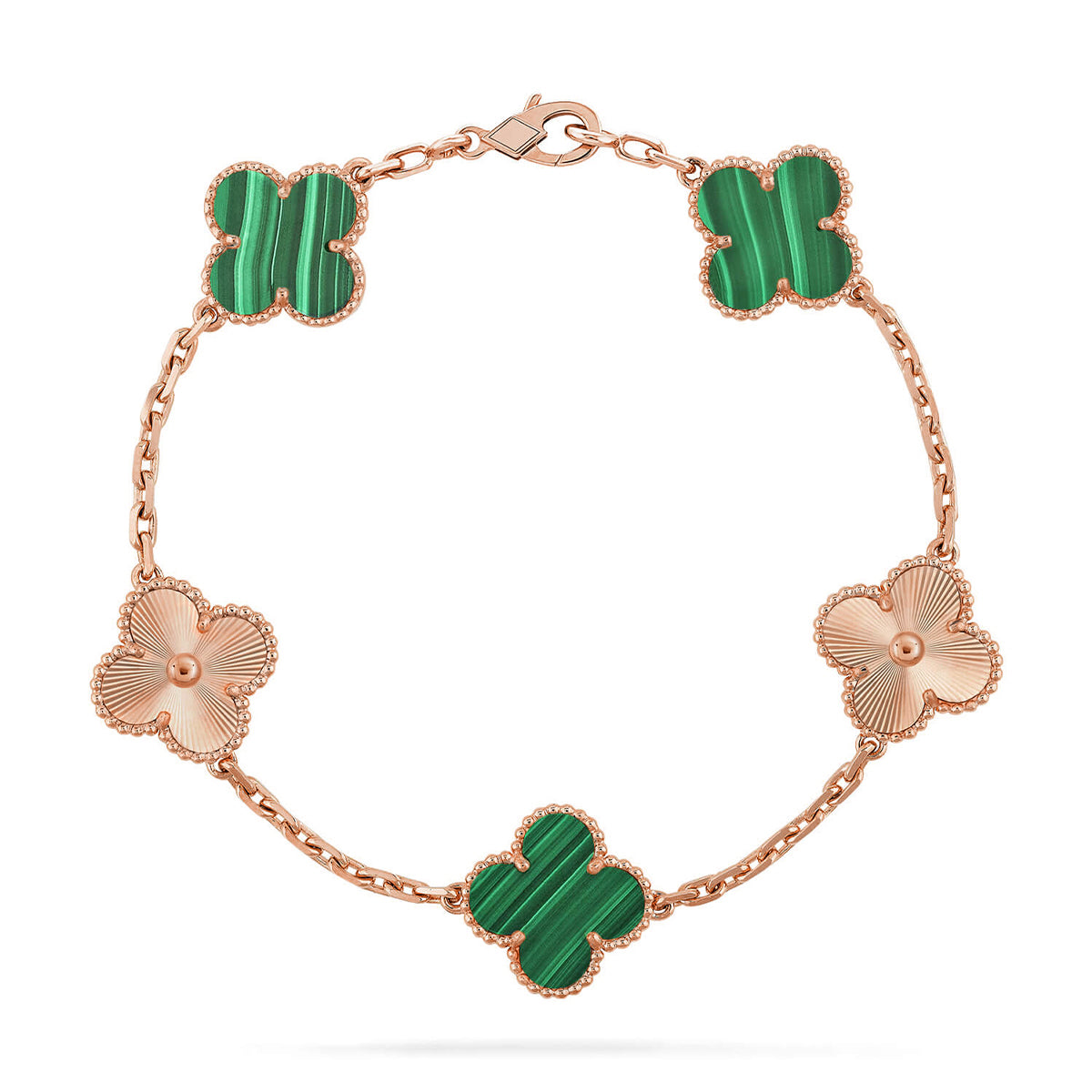 [Gaonasi] CLOVER 5 MOTIF MALACHITE BRACELET COLLECTION