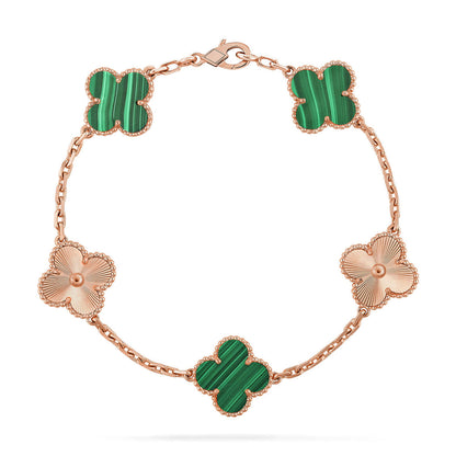 [Gaonasi] CLOVER 5 MOTIF MALACHITE BRACELET COLLECTION