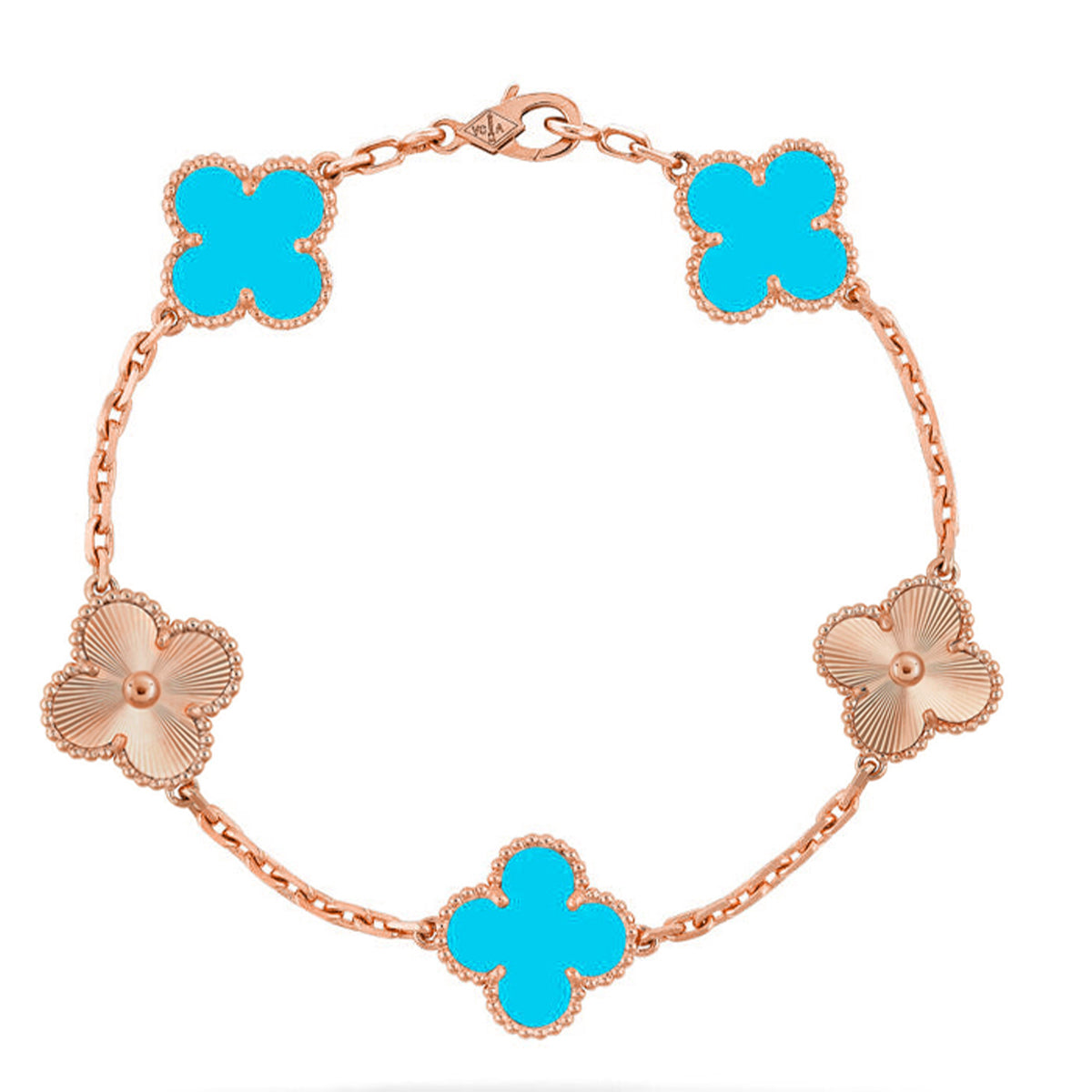 [Gaonasi] CLOVER 5 MOTIF TURQUOISE BRACELET COLLECTION