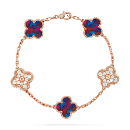 [Gaonasi]CLOVER 5 MOTIF COLOR GEMSTONES BRACELET COLLECTION
