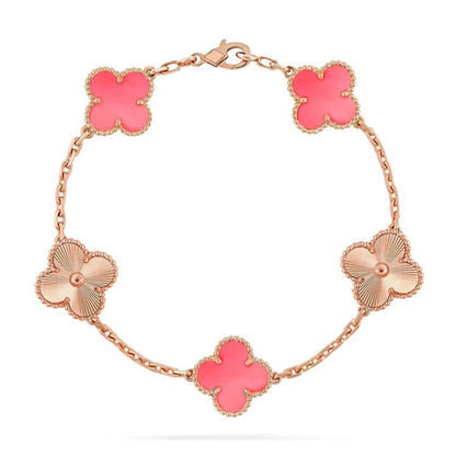 [Gaonasi] CLOVER 5 MOTIFS  PINK MOP BRACELET COLLECTION