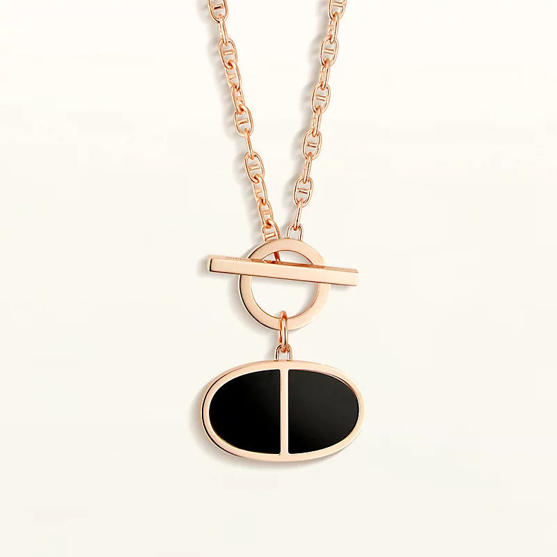 [Gaonasi]CHAINE VERSO BLACK CERAMIC NECKLACE